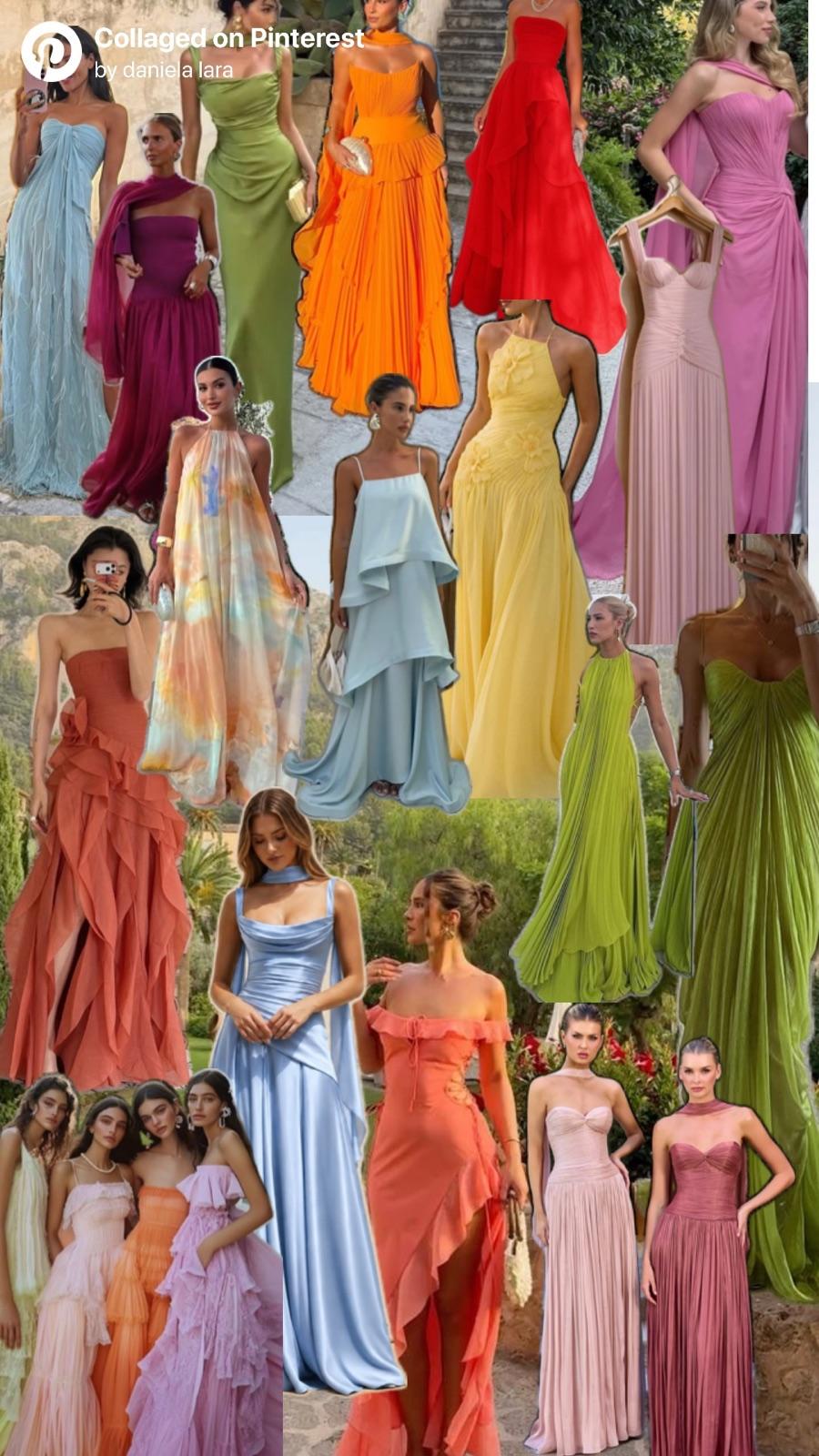 Inspiración de vestidos largos y coloridos para mujeres